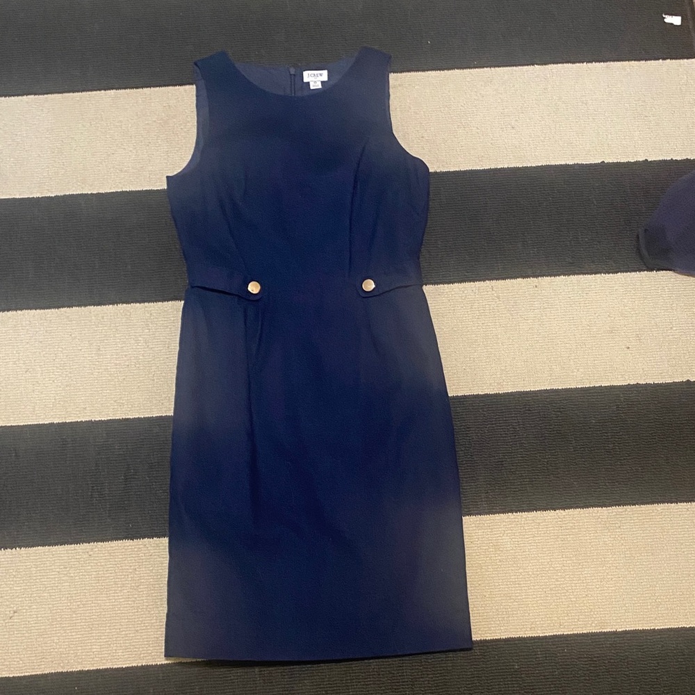 J. Crew Navy Dress with Button Details